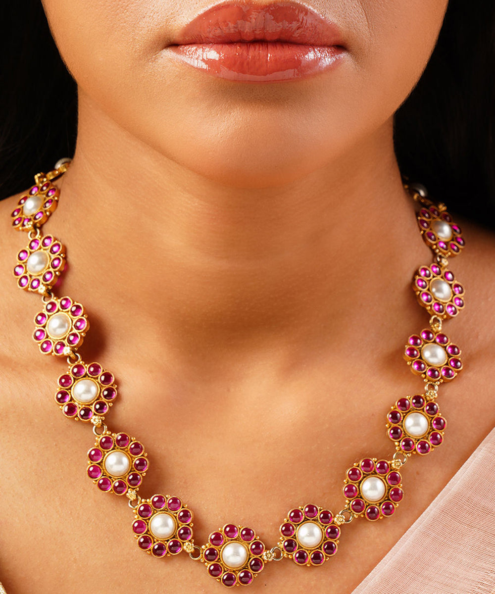 Rupjit_Handcrafted_Pure_Silver_Necklace_With_Pearls_And_Kundan_WeaverStory_03