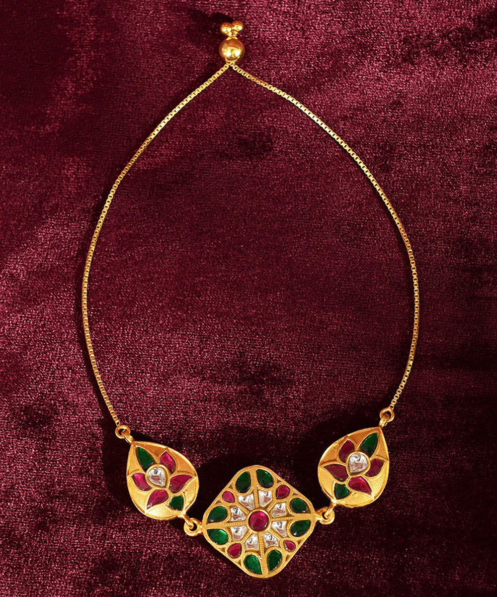 Kinkari_Handcrafted_Pure_Silver_Bracelet_With_Kundan_WeaverStory_02