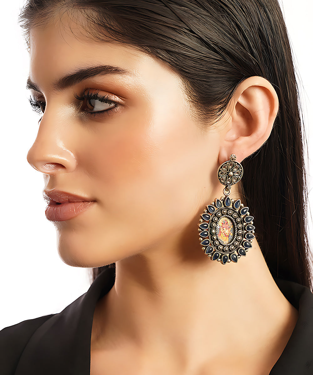 Elam_Handcrafted_Pure_Silver_Earrings_With_Sapphire_WeaverStory_02