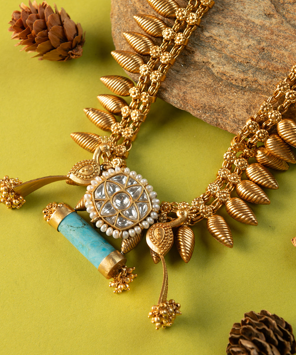 Sapan_Handcrafted_Oxidised_Pure_Silver_Necklace_With_Kundan_WeaverStory_02