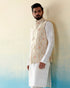 Handloom_White_Pure_Katan_Silk_Banarasi_Nehru_Jacket_WeaverStory_01