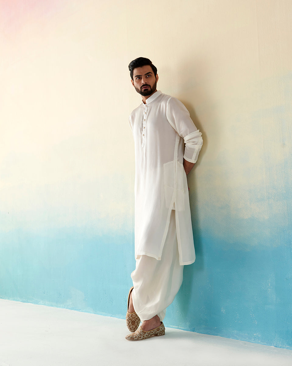 Off_White_Pure_Silk_Kurta_Dhoti_Set_WeaverStory_02