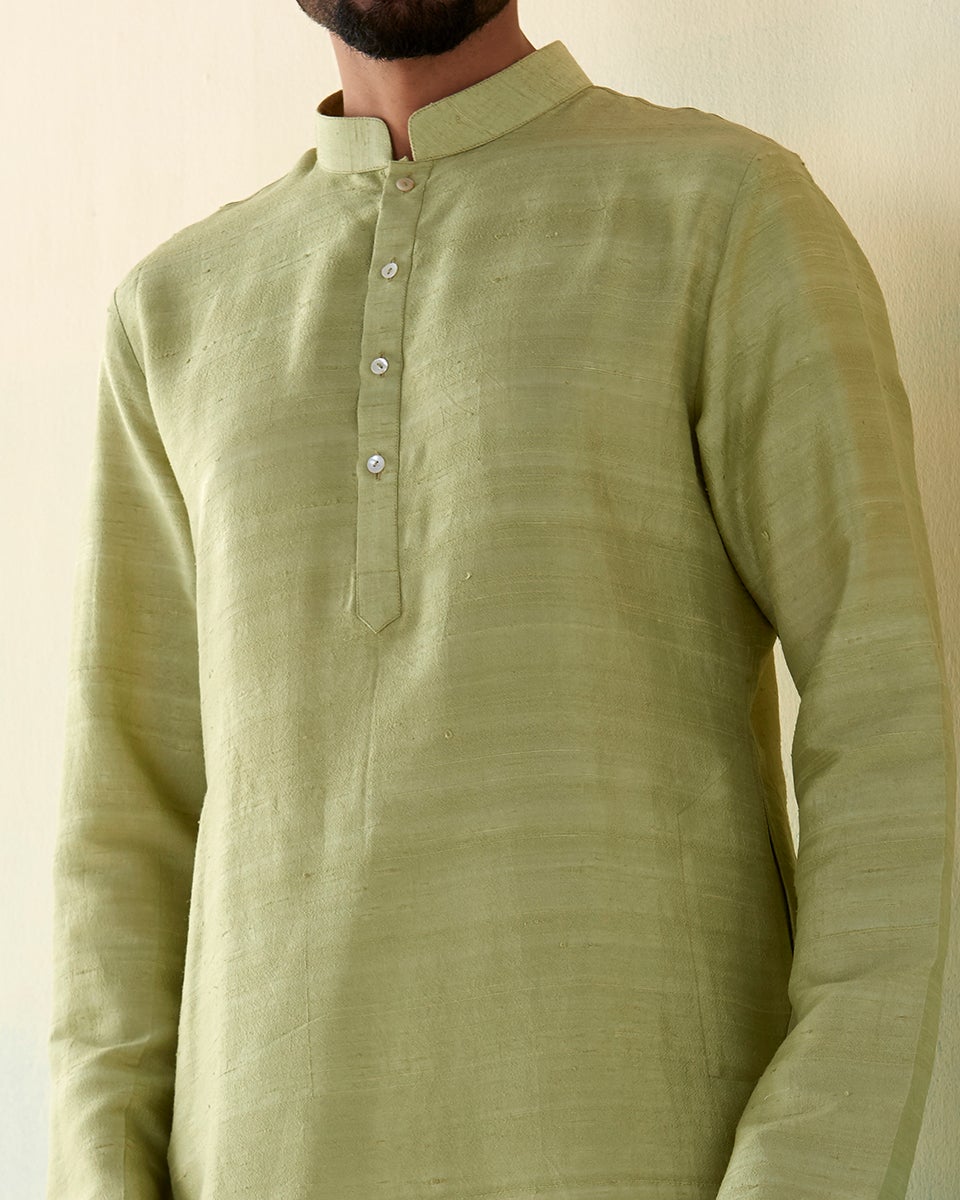Pista_Green_Raw_Silk_Kurta_Churidar_set_WeaverStory_04