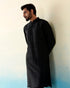 Black_Raw_Silk_Kurta_Set_WeaverStory_01