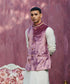 Handcrafted Onion Pink Velvet Stitched Nehru Jacket With Dabka And Nakshi Embroidery
