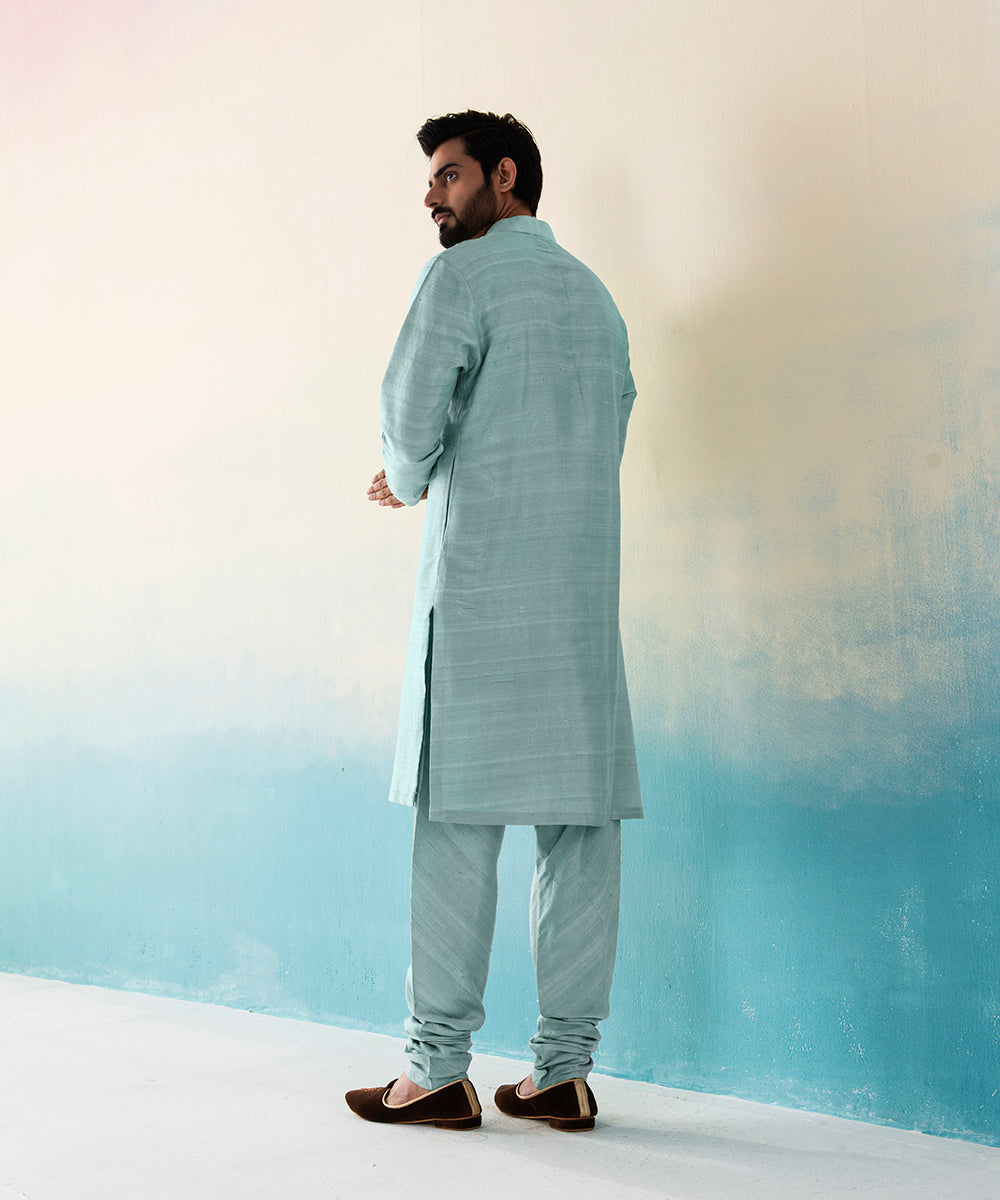 Ice_Blue_Raw_Silk_Kurta_Churidar_set_WeaverStory_03