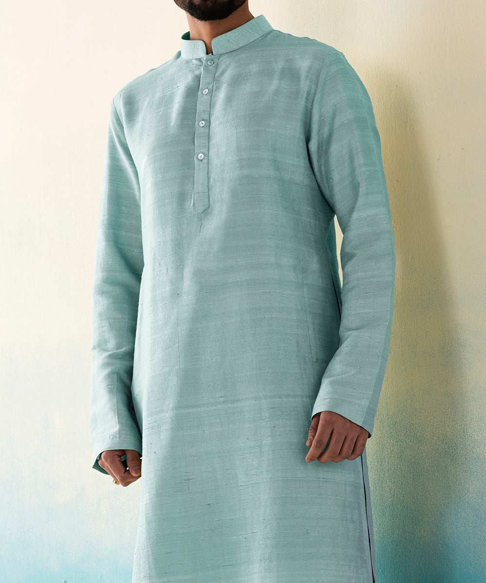 Ice_Blue_Raw_Silk_Kurta_Churidar_set_WeaverStory_04