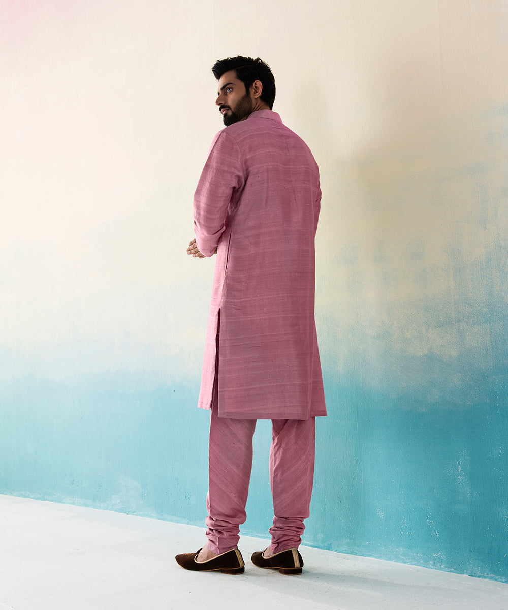 Light_Pink_Raw_Silk_Kurta_Churidar_set_WeaverStory_03