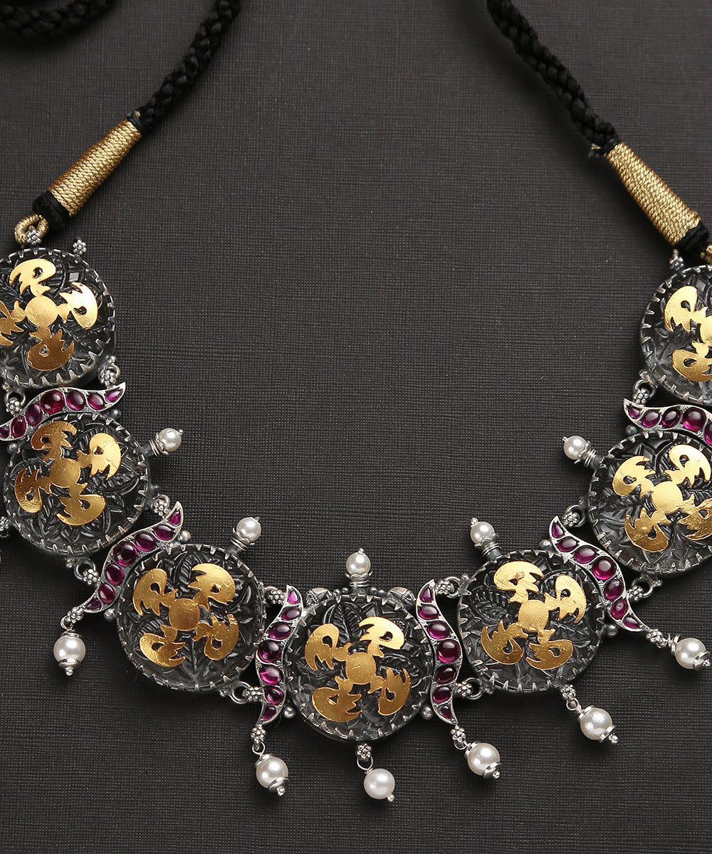 Handcrafted_Pure_Silver_Necklace_With_Crystal_And_Pearls_WeaverStory_03