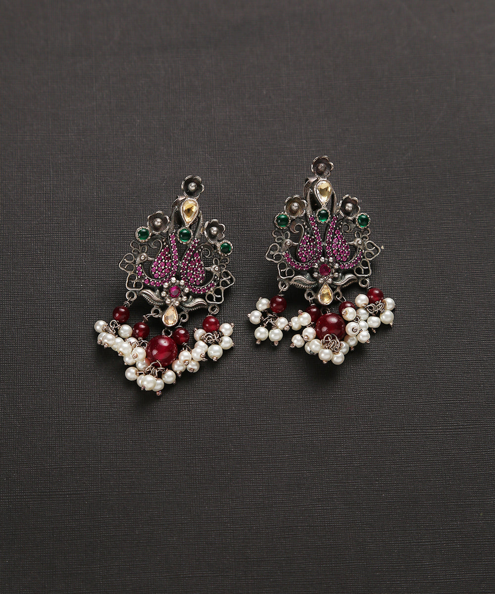 Handcrafted_Pure_Silver_Earrings_With_Butterfly_Crescent_WeaverStory_02