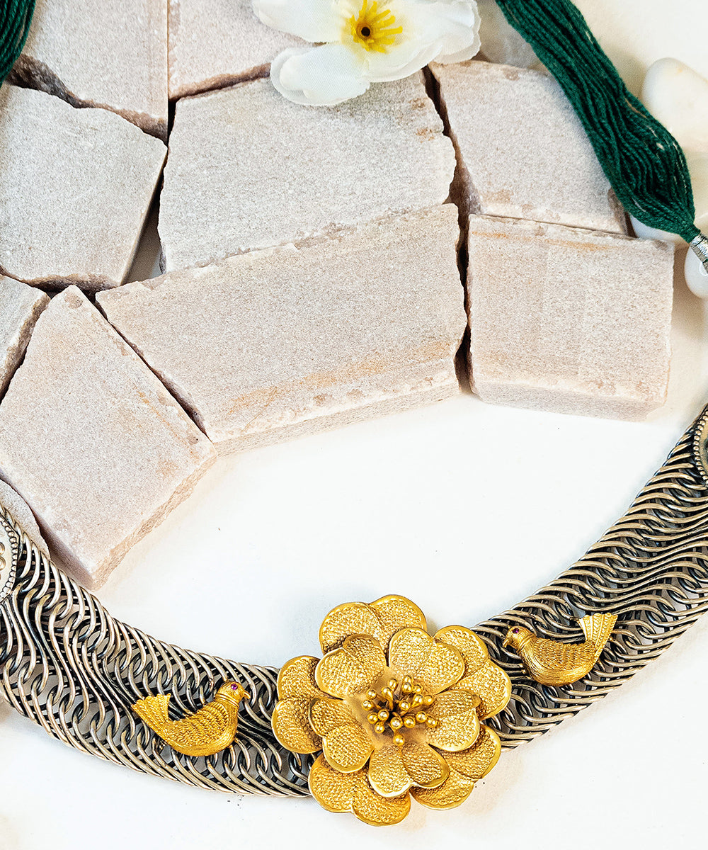 Aafia_Handcrafted_Oxidised_Pure_Silver_Necklace_WeaverStory_02