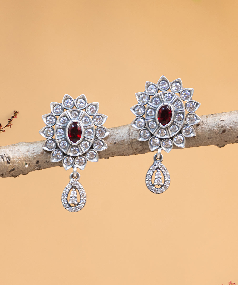 Anika_Handcrafted_Oxidised_Pure_Silver_Earrings_With_Pearls_And_Stones_WeaverStory_02