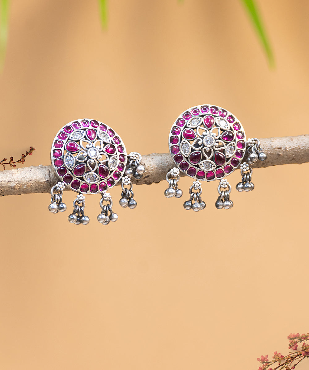 Kashish_Handcrafted_Oxidised_Pure_Silver_Earrings_With_Stones_And_Pearls_WeaverStory_02