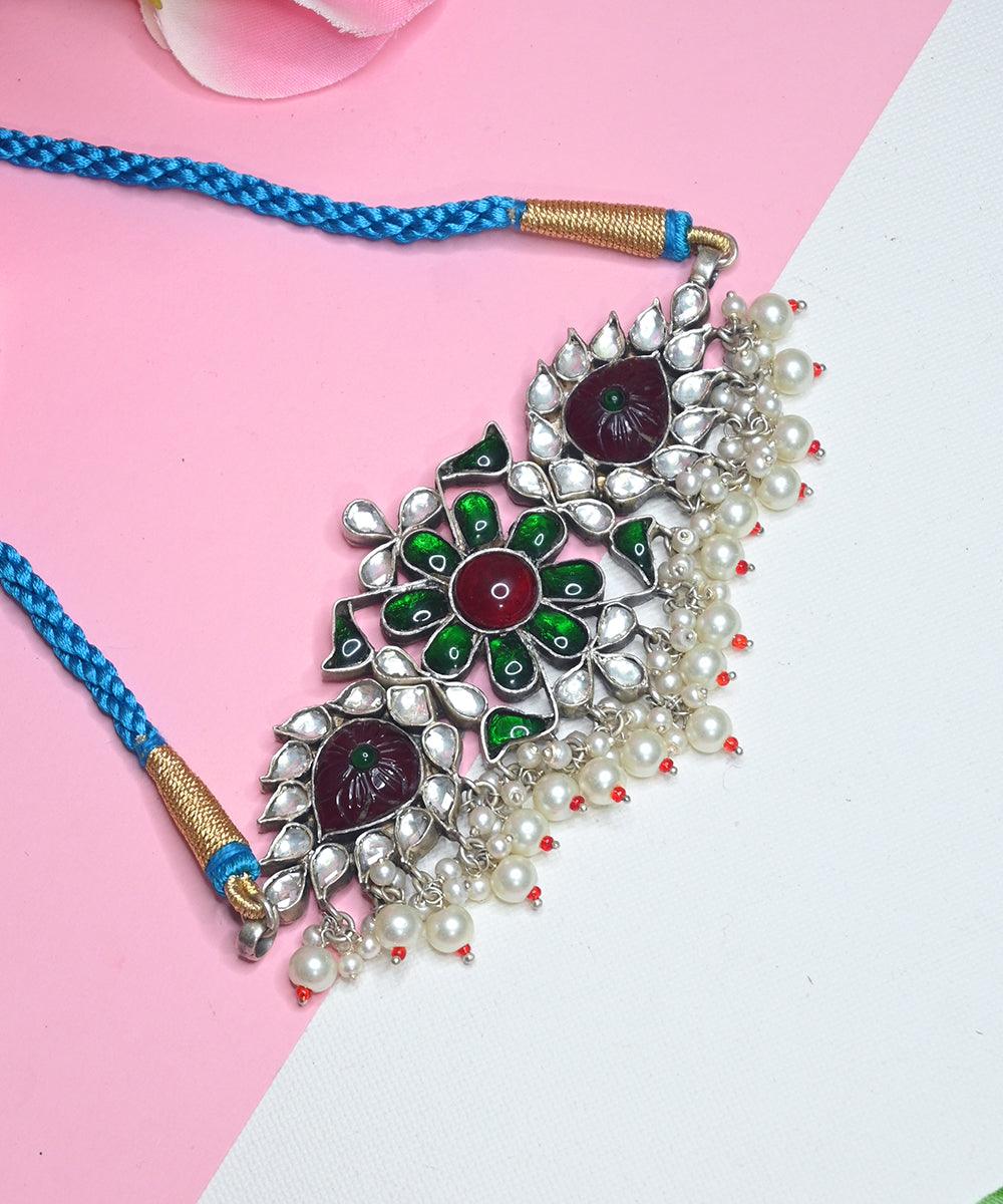 Ayesha_Oxidised_Choker_With_Kundan_Handcrafted_In_Pure_Silver_WeaverStory_02