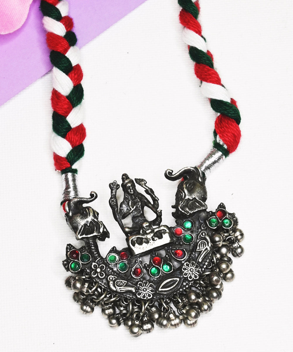 Sumaira_Handcrafted_Oxidised_Pure_Silver_Necklace_WeaverStory_02