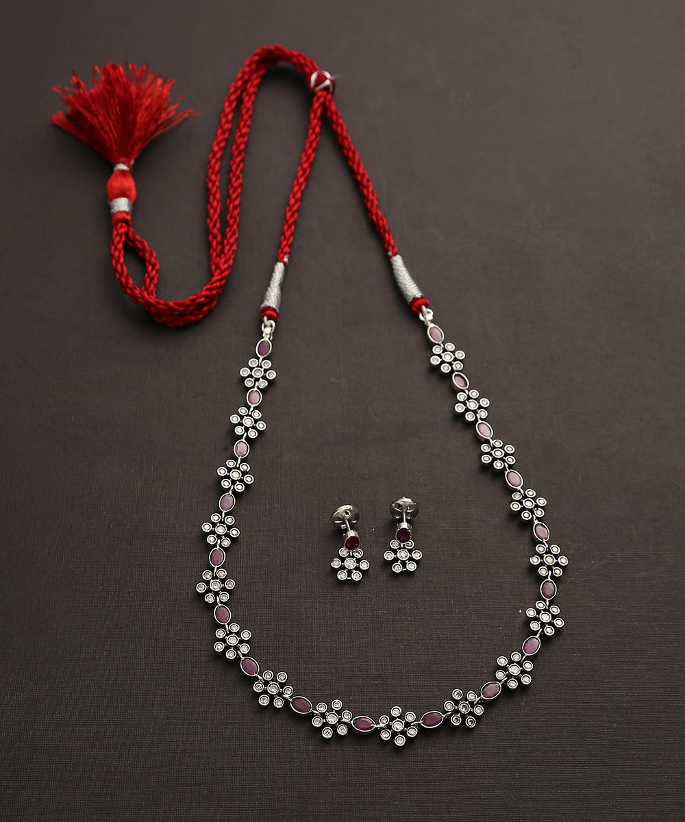 Krishiv_Handcrafted_Oxidised_Pure_Silver_Necklace_Set_WeaverStory_02