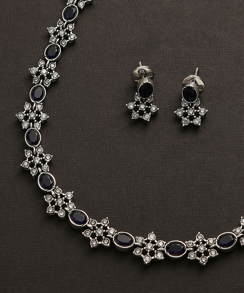 Pranavi_Handcrafted_Oxidised_Pure_Silver_Black_Necklace_Set_WeaverStory_03