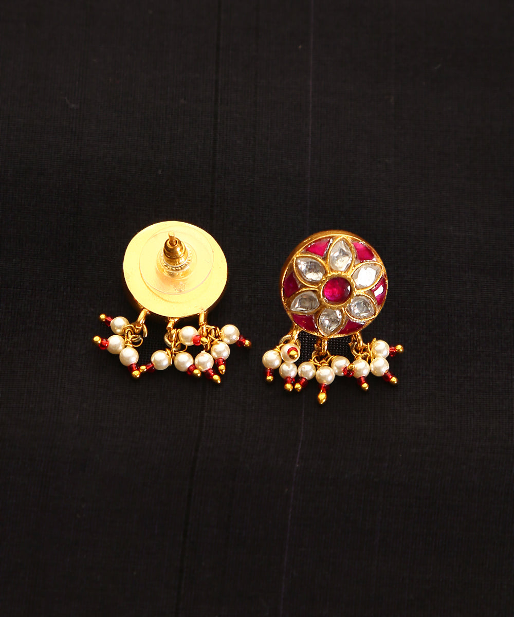 Paavani_Handcrafted_Pure_Brass_Jadau_Earrings_With_Meenakari_WeaverStory_03