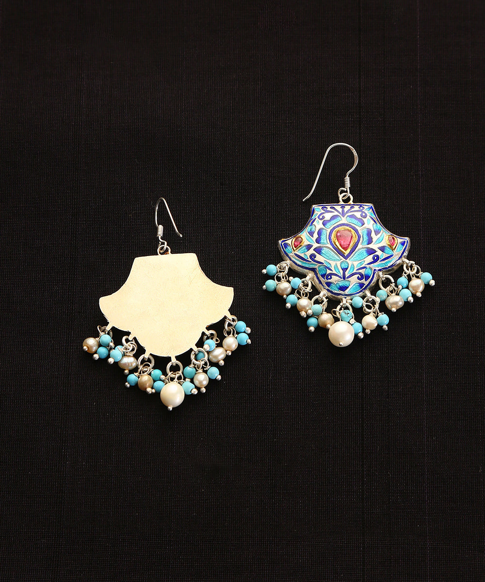 Nairit_Handcrafted_Pure_Silver_Blue_Meenakari_Earrings_With_Kairi_Motif_WeaverStory_03