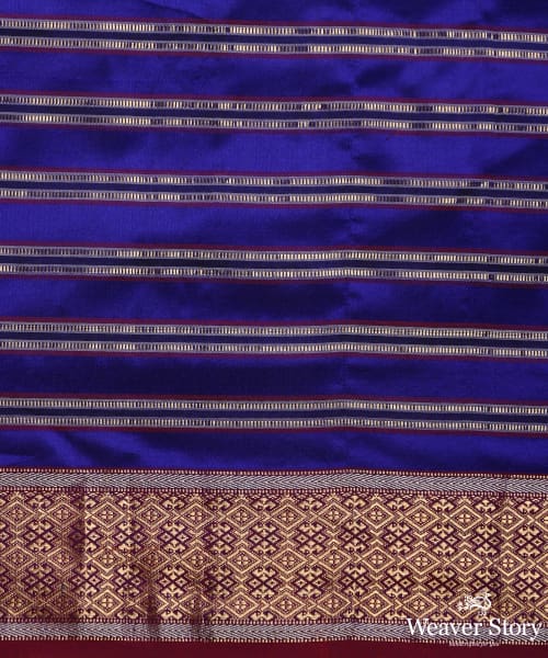 Purple_Pure_Mulberry_Silk_Saree_With_Horizontal_Stripes_And_Plum_Border_WeaverStory_06