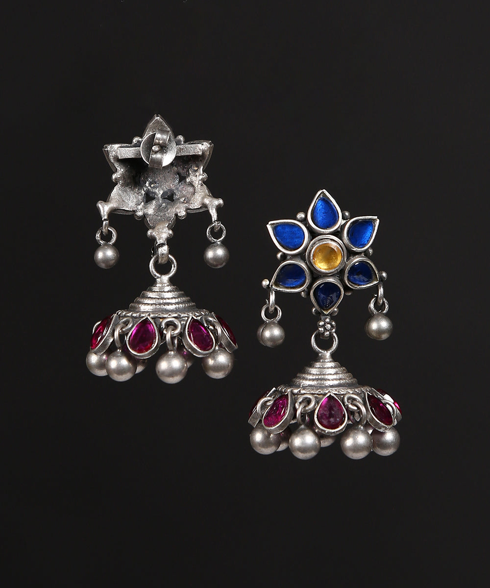 Tasneem_Handcrafted_Red_Yellow_Tribal_Oxidised_Pure_Silver_Earrings_WeaverStory_03