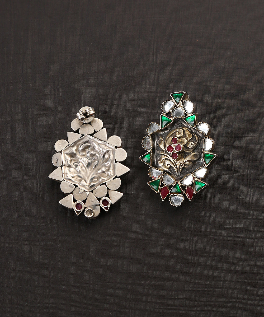 Zohra_Handcrafted_Big_Temple_Oxidised_Pure_Silver_Earrings_WeaverStory_03