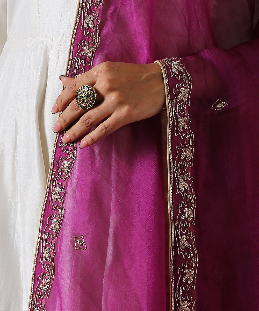 Purple_Zardozi_Dupatta_with_Leaf_Border_WeaverStory_03