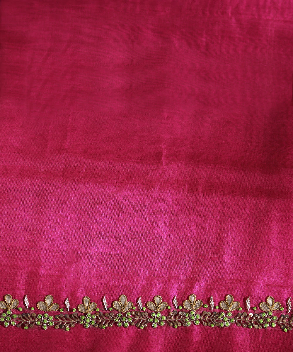 Handloom_Hot_Pink_Unstitched_Chanderi_Silk_Kurta_Fabric_With_Dupatta_With_Gota_Patti_Work_WeaverStory_04