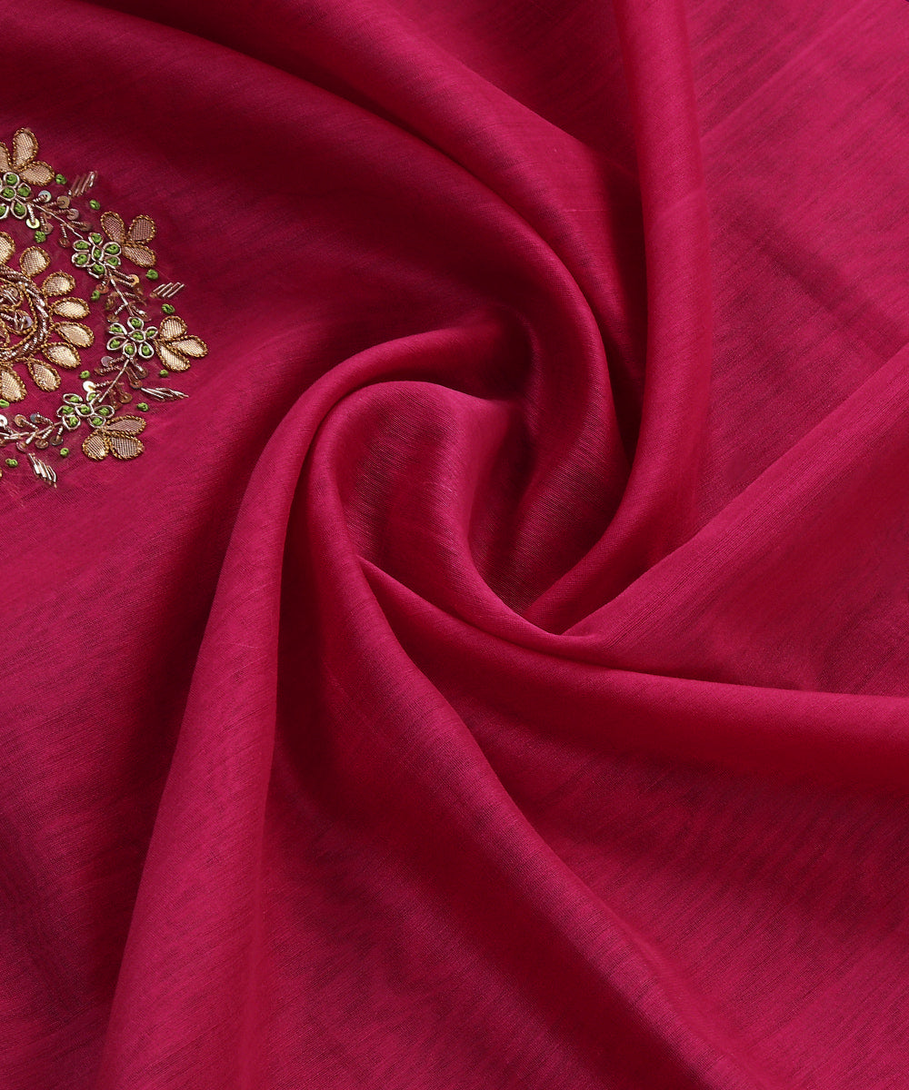 Handloom_Hot_Pink_Unstitched_Chanderi_Silk_Kurta_Fabric_With_Dupatta_With_Gota_Patti_Work_WeaverStory_05