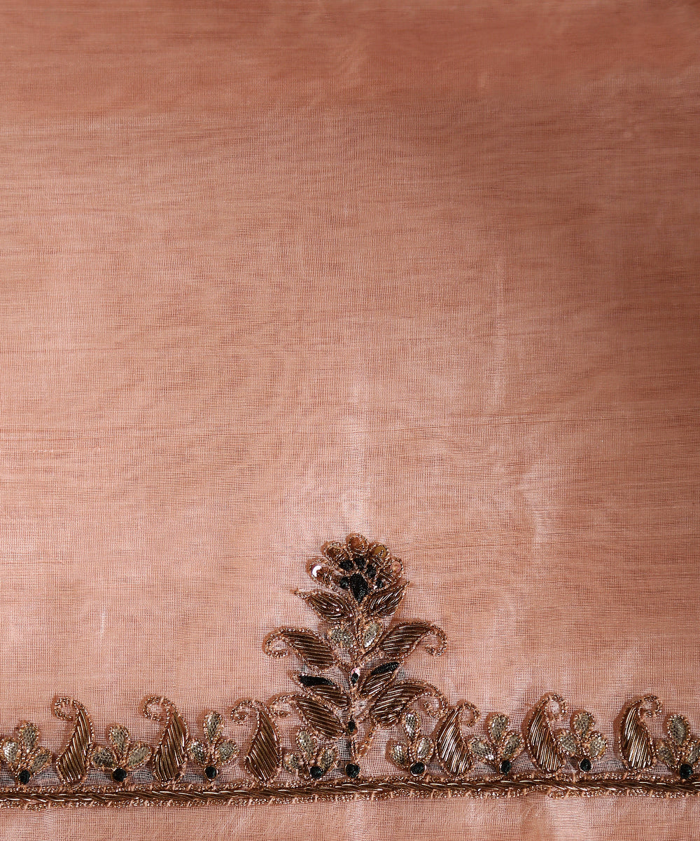 Handloom_Peach_Chanderi_Silk_Kurta_Fabric_With_Dupatta_Having_Gota_Patti_And_Zardozi_Embroidery_WeaverStory_04
