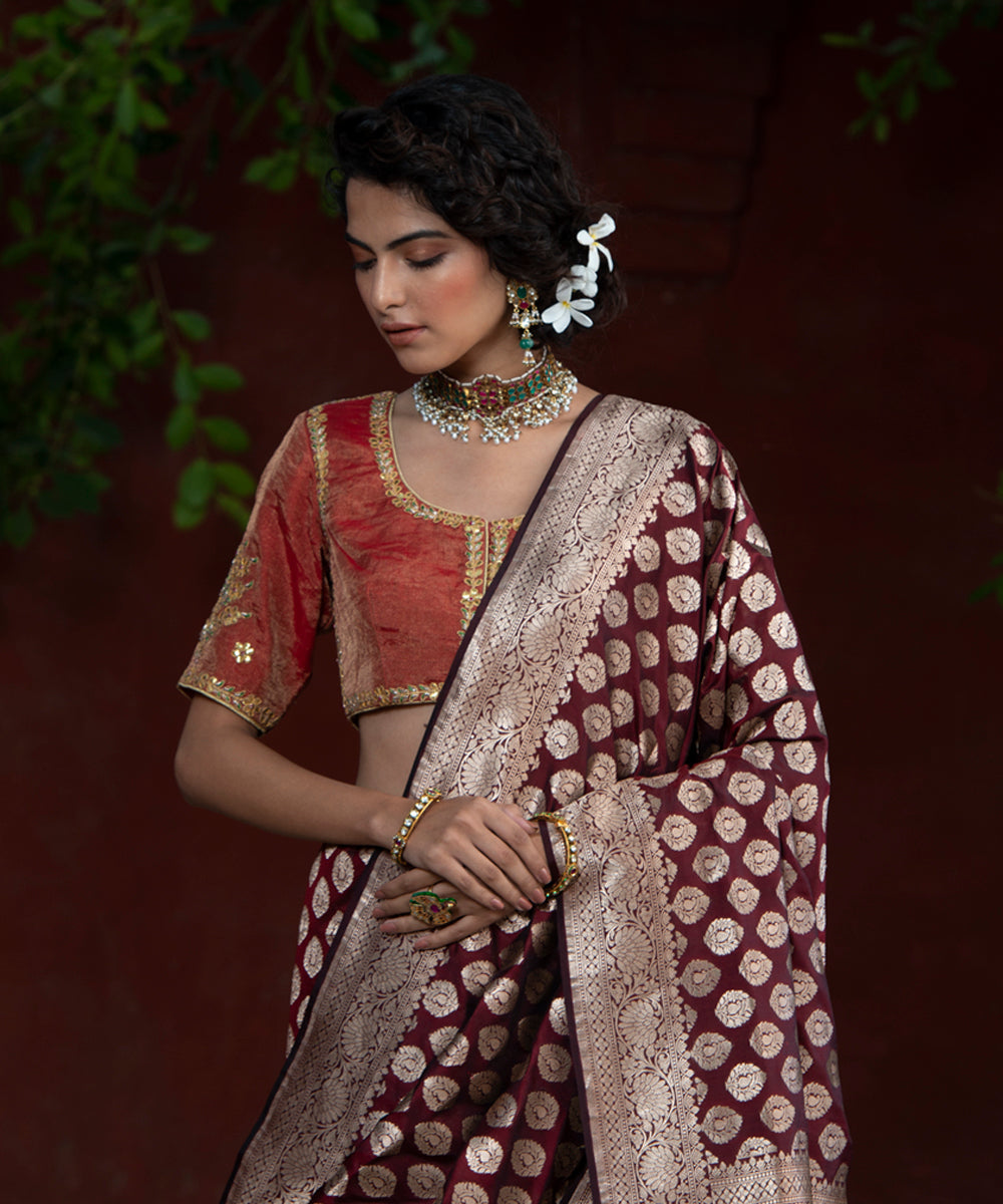 Red_And_Gold_Zardozi_Tissue_Blouse_with_Gotta_Patti_Embroidery_WeaverStory_02