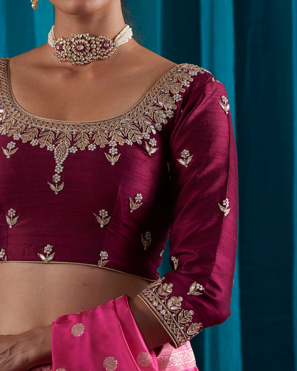 Wine_Zardozi_Blouse_with_Gotta_Patti_and_Dori_Embroidery_WeaverStory_03