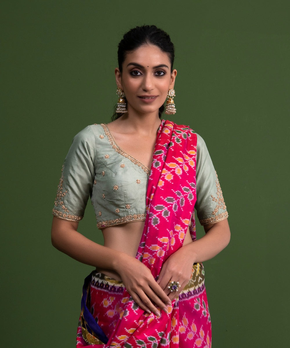 Pista_Green_Pure_Silk_Hand_Embroidery_Zardozi_Blouse_WeaverStory_02