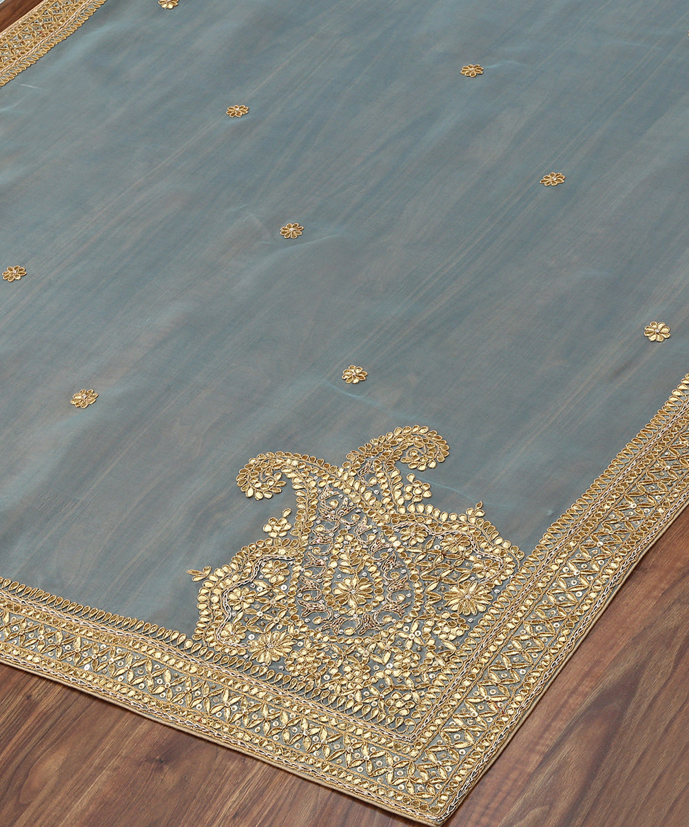 Sea_Blue_Handloom_Zardozi_Organza_Dupatta_with_Gota_Patti_Work_WeaverStory_03