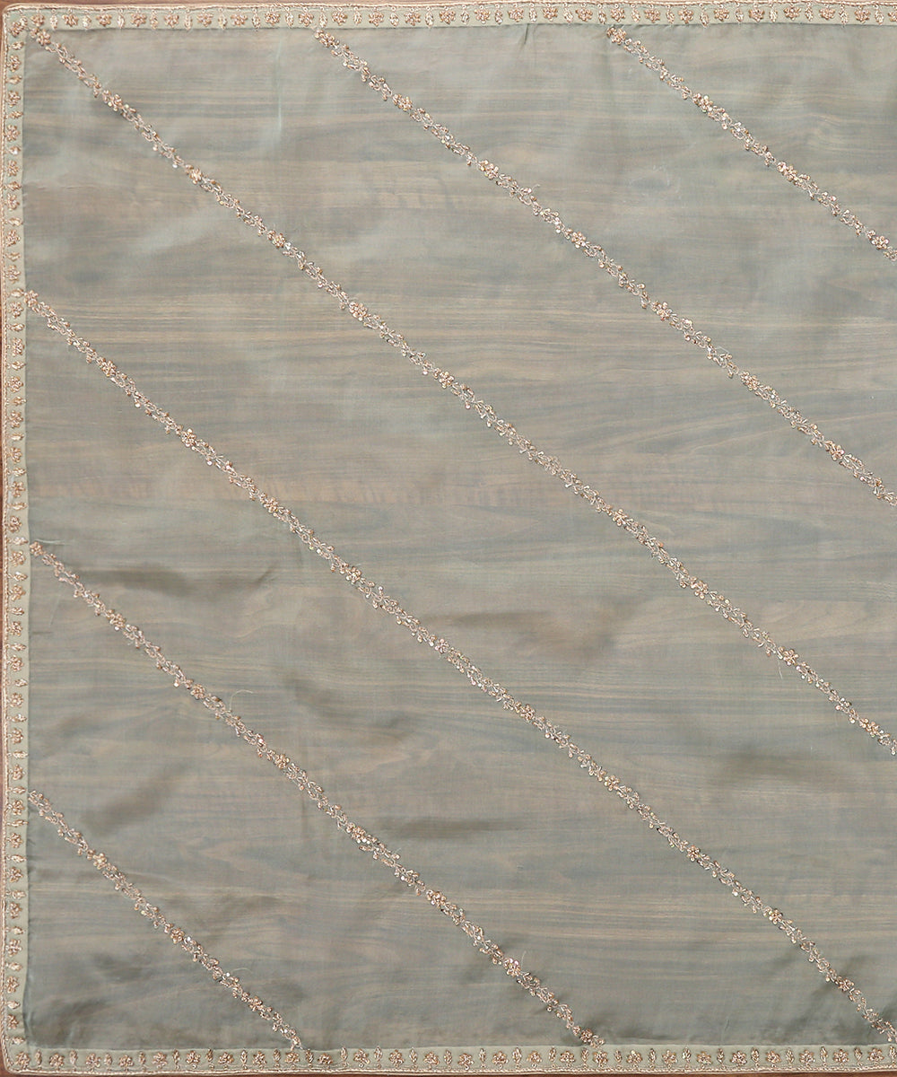 Pista_Green_Handloom_Organza_Dupatta_with_Hand_embroidery_Zardozi_Aadi_Line_WeaverStory_02