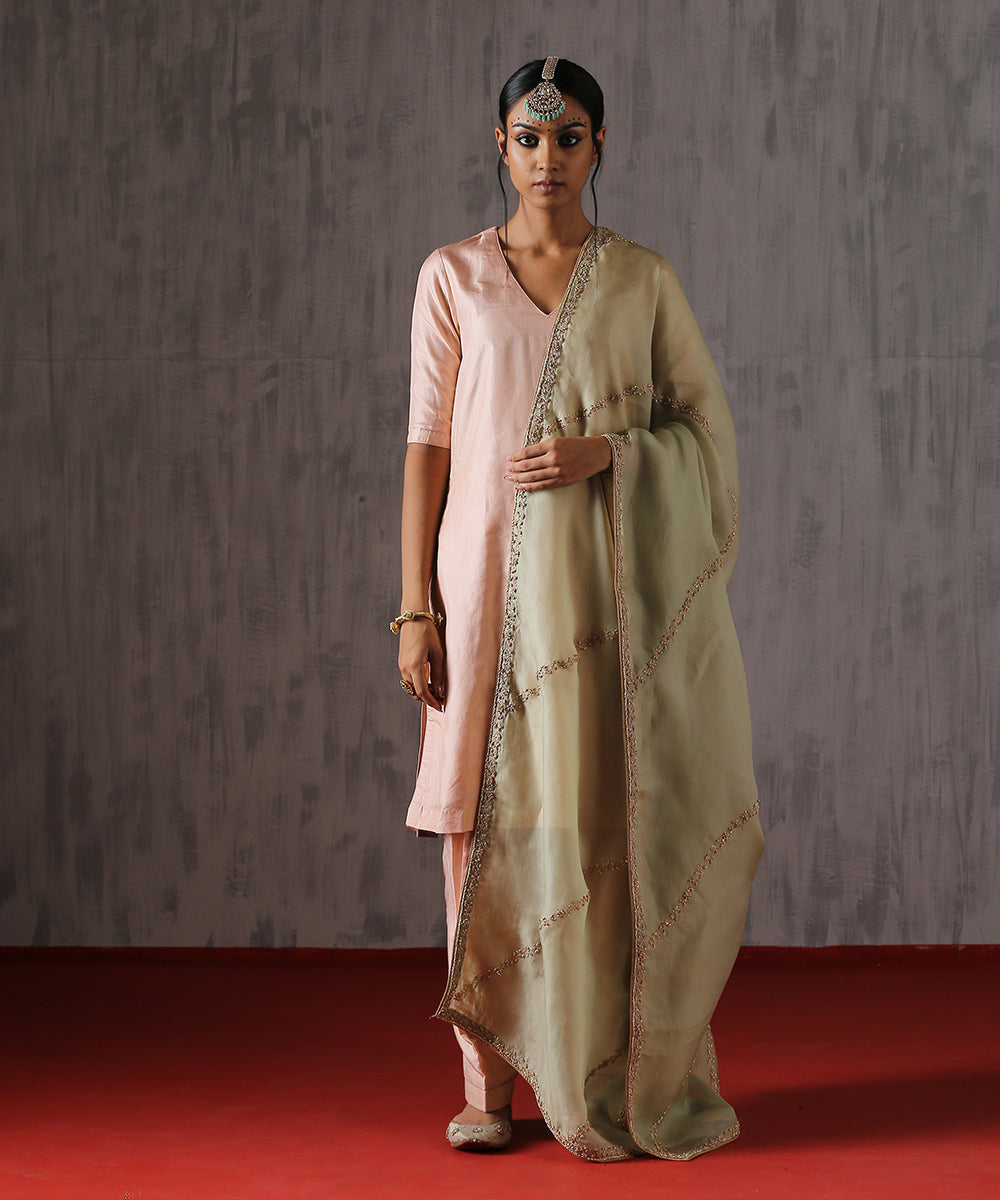 Pista_Green_Handloom_Organza_Dupatta_with_Hand_embroidery_Zardozi_Aadi_Line_WeaverStory_02