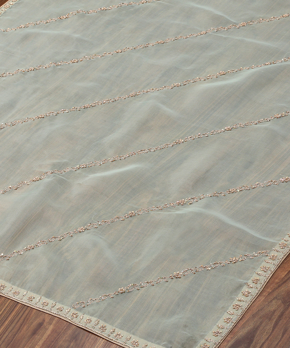 Pista_Green_Handloom_Organza_Dupatta_with_Hand_embroidery_Zardozi_Aadi_Line_WeaverStory_03