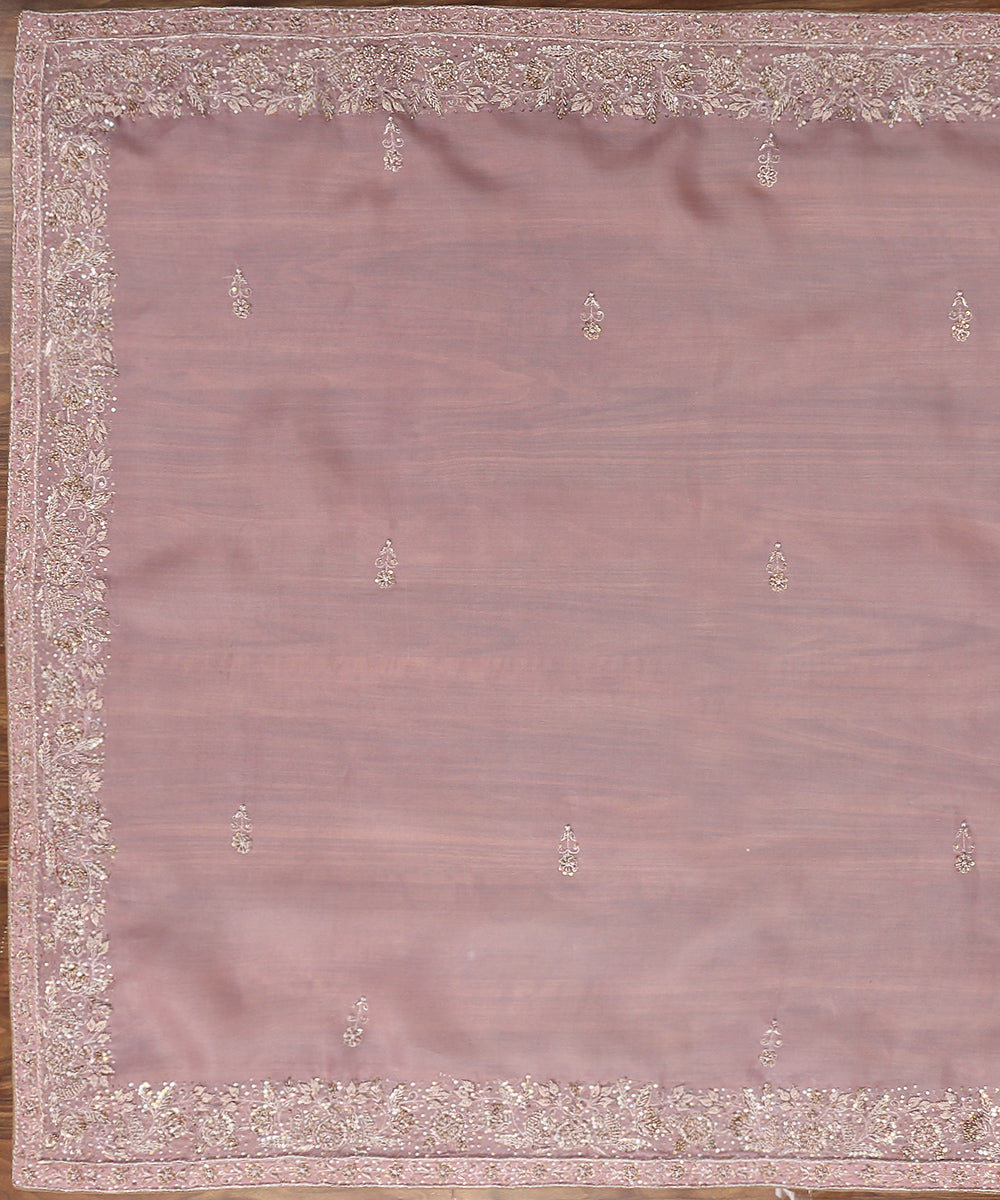 Light_Pink_Handloom_Organza_Zardozi_Dupatta_with_Garden_Border_WeaverStory_02