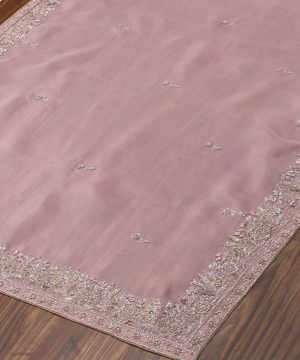 Light_Pink_Handloom_Organza_Zardozi_Dupatta_with_Garden_Border_WeaverStory_03