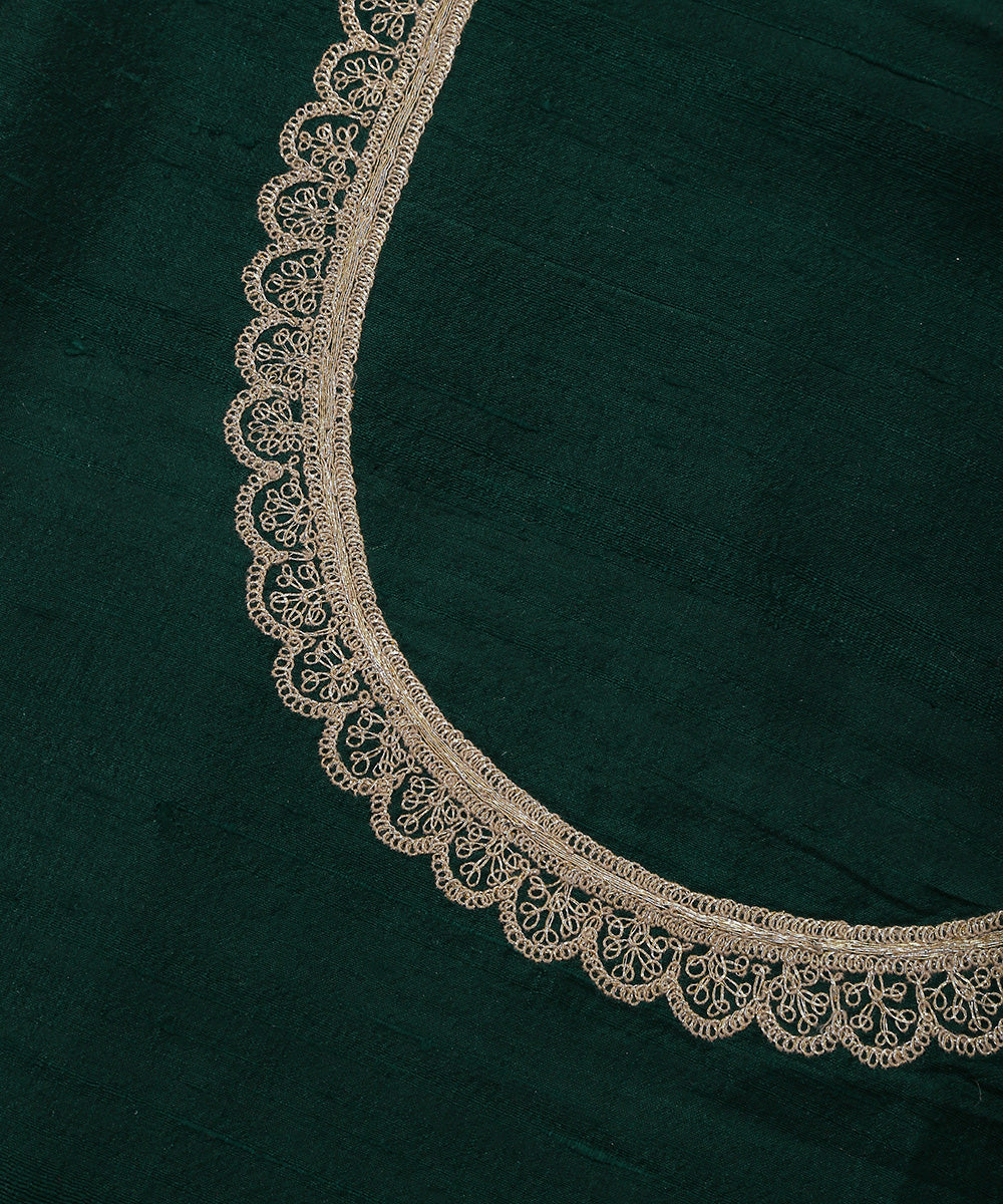 Handloom_Green_Raw_Silk_Banarasi_Blouse_Fabric_with_Tilla_Work_WeaverStory_04