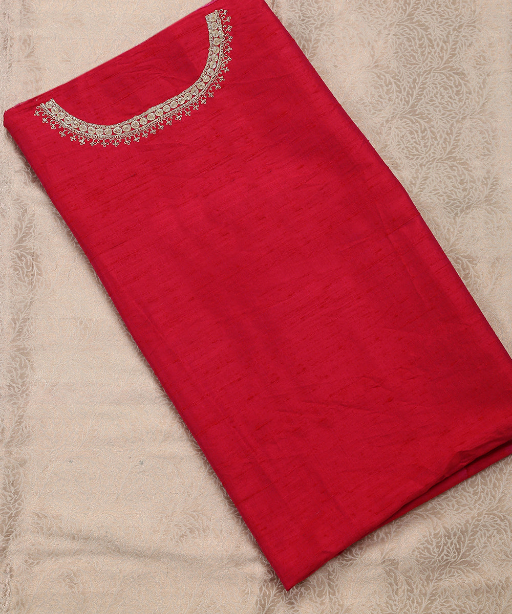 Handloom_Red_Raw_Silk_Banarasi_Blouse_Fabric_with_Tilla_Work_WeaverStory_03