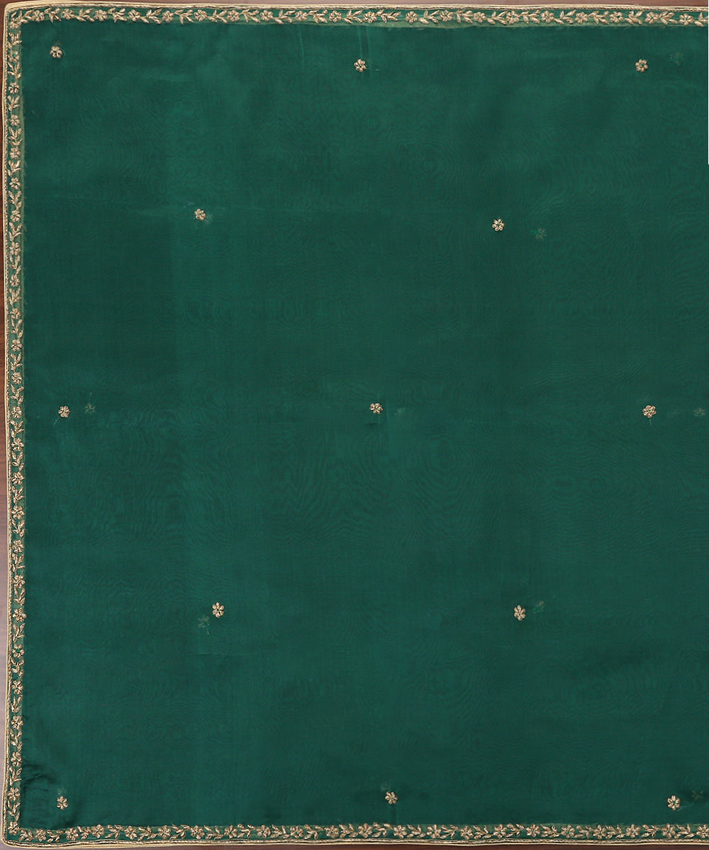 Deep_Green_Handloom_Organza_Dupatta_With_Hand_Embroidered_Zardozi_Border_WeaverStory_02