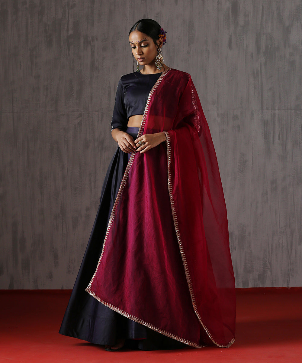 Light_Maroon_Hand_Embroidered_Organza_Dupatta_WeaverStory_01