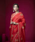 Brick_Red_Handloom_Organza_Saree_with_Closed_Neck_Brocade_Blouse_WeaverStory_01