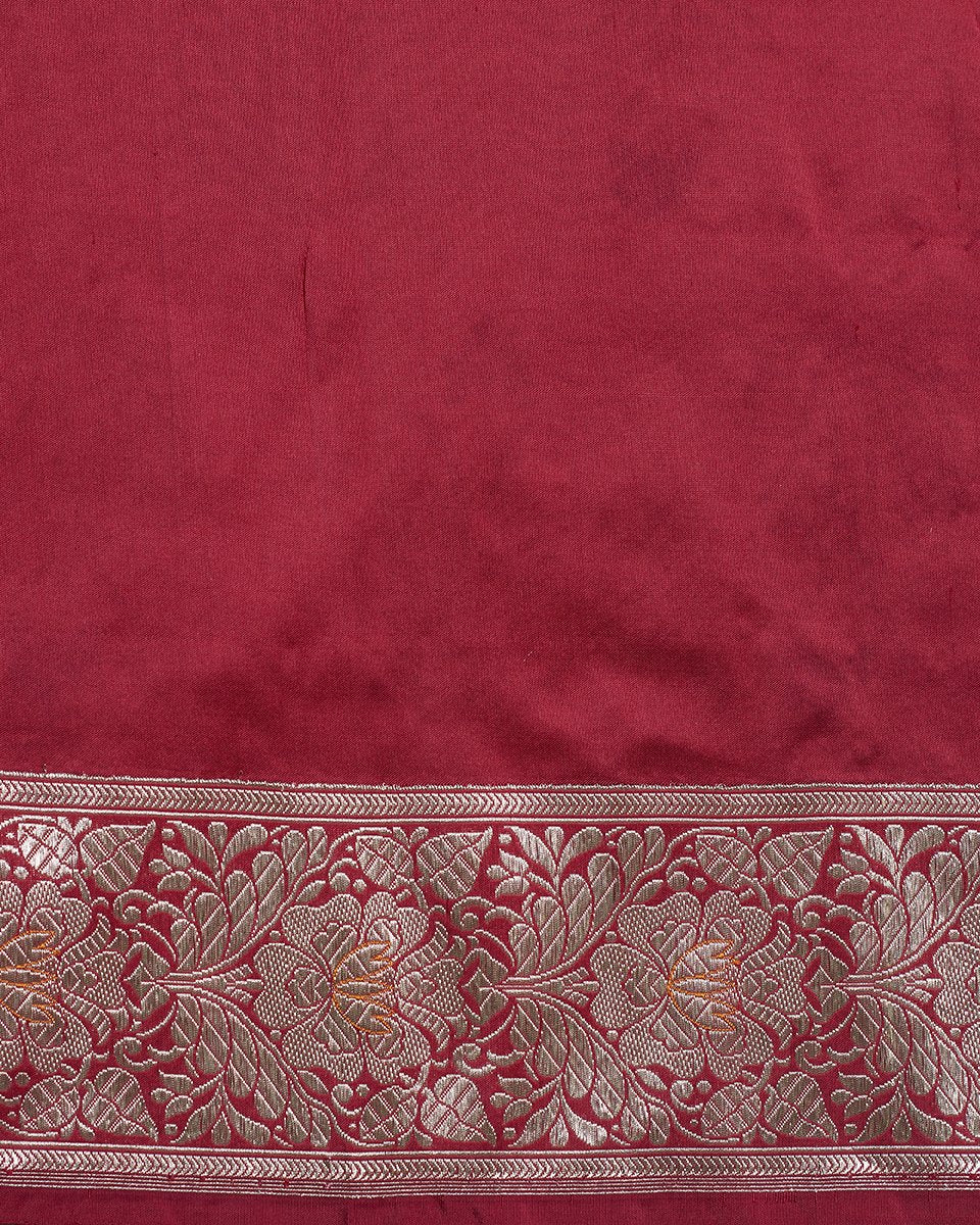 Maroon_Handloom_Kadhwa_Banarasi_Jangla_Saree_With_Mustard_Meenakari_WeaverStory_05