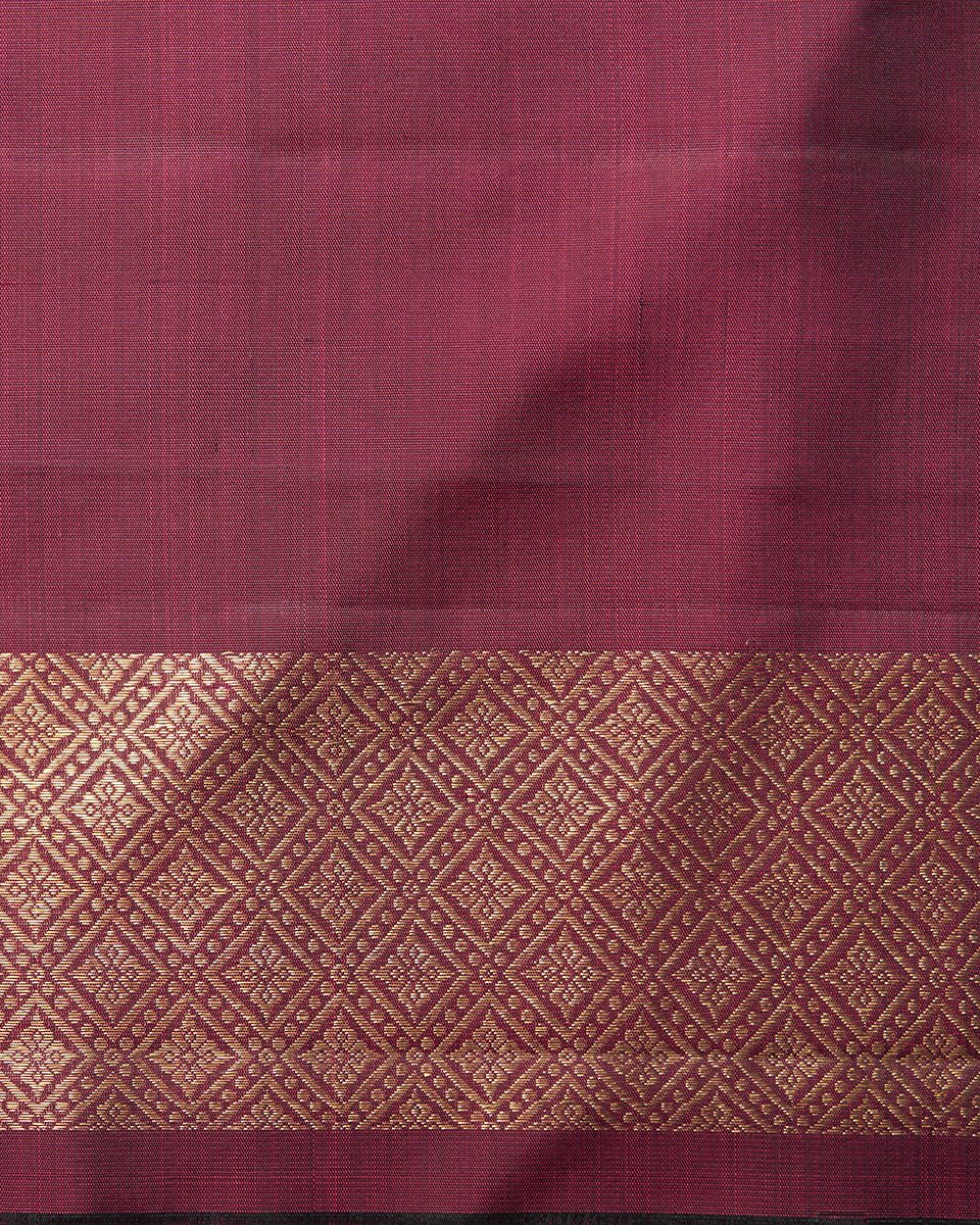 Maroon_Handloom_Kanjivaram_Silk_Saree_With_All_Over_Zari_Brocade_WeaverStory_05