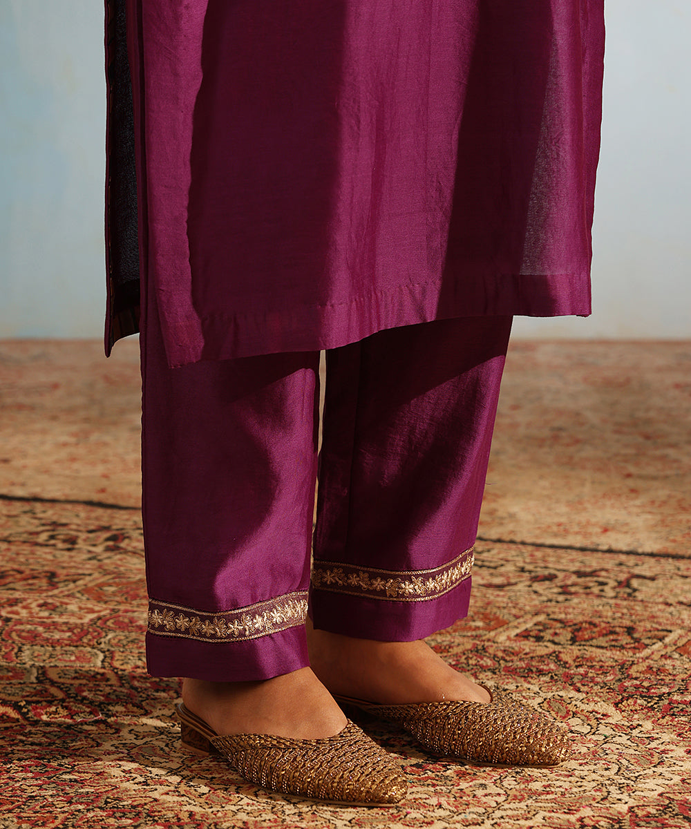 Handloom_Purple_Chanderi_Silk_Kurta_With_Pants_And_Organza_Dupatta_WeaverStory_07
