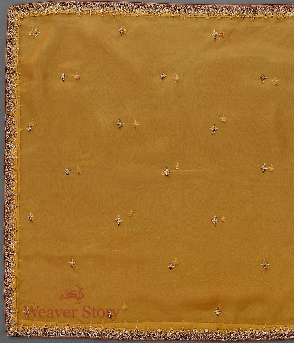 Handloom_Yellow_Organza_Dupatta_with_Zardozi_Work_WeaverStory_02
