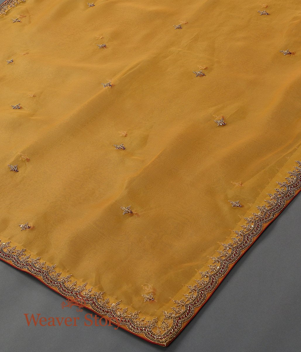 Handloom_Yellow_Organza_Dupatta_with_Zardozi_Work_WeaverStory_03
