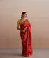 Handloom_Rust_Organza_Saree_With_Embroidered_Zardozi_Floral_Jaal_WeaverStory_01